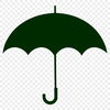Cloudy Sky Umbrella Silhouette Clip Art A simple silhouette of an umbrella against a cloudy sky, suitable for clip art designs.