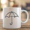 Rainy Day Companion: Simple Open Umbrella Illustration A simple illustration of an open umbrella with a handle and ribs, ideal for vector art projects and designs.