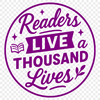 A simple vector illustration of a person reading a book with inspirational quotes surrounding them.