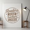 A stylized illustration of a person reading a book with inspirational quotes highlighted on the page.