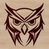 Feathered Head Study SVG Art A detailed illustration of an owl's head with feathers and sharp facial features.