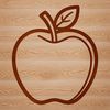 Single Red Fruit on White Background Illustrated representation of a single red apple on a white background.