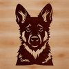 Detailed Head Design of a Loyal Canine Friend A detailed illustration of a German shepherd dog's head, suitable for use in vector graphics design.