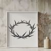 Thorny Crown Symbolism Vector Art A digital vector illustration of a crown made from thorny branches, symbolizing sacrifice and devotion.
