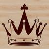 A vector graphic illustration of a crown.