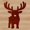 An illustration of a reindeer in silhouette, suitable for Christmas-themed designs and projects.