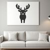A vector illustration of a reindeer standing on snow.