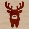 A cartoon reindeer silhouette in a vector format.