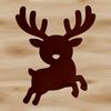 Antlered deer with a festive holiday twist, ideal for Christmas-themed designs.