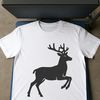An outline vector graphic of a reindeer suitable for cutting or engraving using Cricut or laser technology.