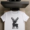 A realistic silhouette vector design of a reindeer animal, suitable for commercial use.