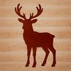 Reindeer animal icon in a simple vector silhouette for Christmas decorations and designs.