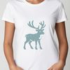 A white-tailed reindeer silhouette with antlers, perfect for holiday decorations or DIY projects.