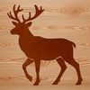 Illustrative vector art of a reindeer with antlers and fur texture, suitable for commercial or personal projects.