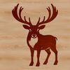 A stylized vector illustration of a reindeer, suitable for Christmas decorations or designs.