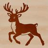A realistic illustration of a reindeer in profile view.