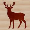 Vector illustration of a reindeer animal in silhouette style, suitable for commercial or personal use.