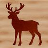 A stylized illustration of a reindeer with antlers and fur, suitable for holiday designs.