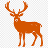 An illustration of a reindeer in mid-step, depicted in simple lines to facilitate cutting or engraving.