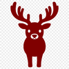 A digital illustration of a reindeer in silhouette against a white background.