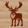 A simple illustration of a reindeer in profile.