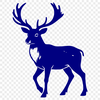 A stylized illustration of a reindeer in profile.