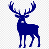 An illustration of a reindeer in silhouette, suitable for commercial or personal use.