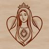 Golden Heart Symbol Vector Illustration Vector illustration of a golden Immaculate Heart symbol with intricate details.