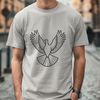Simple Dove Illustration SVG File A stylized vector illustration of a white dove perched on a branch, suitable for various design applications.