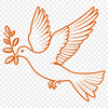 Peaceful Bird Silhouette SVG A white dove perched on a branch, symbolizing peace and serenity in a spiritual context.
