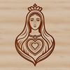 Stylized Immaculate Heart Clipart Image A stylized illustration of the Immaculate Heart symbol in vector format.