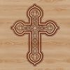 Ornate cross with a traditional crucifix design, suitable for various uses including clip art and vector graphics.