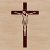 A simple design of a Christian crucifix with a horizontal beam and vertical posts.