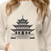Intricate Buddhist Architecture Clip Art A stylized illustration of a traditional Buddhist temple with intricate architecture and ornate details.