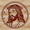 A simple design of a crucifix made with vector lines and shapes.