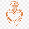 A stylized Sacred Heart icon A stylized illustration of the Sacred Heart, a symbol often associated with Christianity.