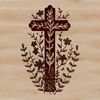 An ornate cross illustration in SVG format, suitable for various designs and crafts.