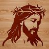 Portrait of Christ - A Beautiful SVG Icon A detailed illustration of the head and face of Jesus Christ.