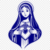 A simple, detailed illustration of a stylized Immaculate Heart icon, suitable for various design applications.