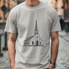 Traditional Baptist House of Worship SVG Design A digital illustration of a traditional Baptist church architecture.