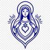 Religious Art Vector A stylized illustration of the Immaculate Heart, a religious symbol often depicted in Catholic art.