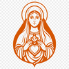 Beautiful Immaculate Heart Icon SVG Immaculate heart icon in vector format, suitable for various designs and crafts.