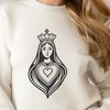 A beautiful outline design of the Immaculate Heart icon A stylized vector image of the Immaculate Heart icon in simple outline form, suitable for digital and craft projects.
