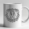 Immaculate heart icon in a floral design, suitable for religious and decorative purposes.
