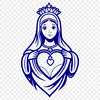 Vector illustration of an Immaculate Heart icon, suitable for religious designs.