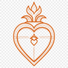 Free Vector Art Sacred Heart Design A stylized illustration of the Sacred Heart, suitable for various applications including vector art and graphic design.