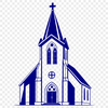 Classic House of Worship Illustration A simple illustration of a Protestant church with a classic design, suitable for vector art and cutting machine projects.