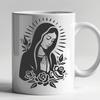 Beautiful Virgin Mary Image In DXF For Free Download