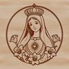 Beautiful SVG Art for Religious Decor A stylized illustration of the Immaculate Heart in a floral pattern, suitable for religious contexts.