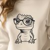 Whimsical Lizard Illustration in Vector Format An illustrated lizard wearing glasses, depicted in vector format.